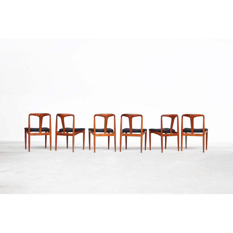  Set of 6 Vintage Danish Teak Dining Chairs by Johannes Andersen for Uldum Møbelfabrik, 1960s