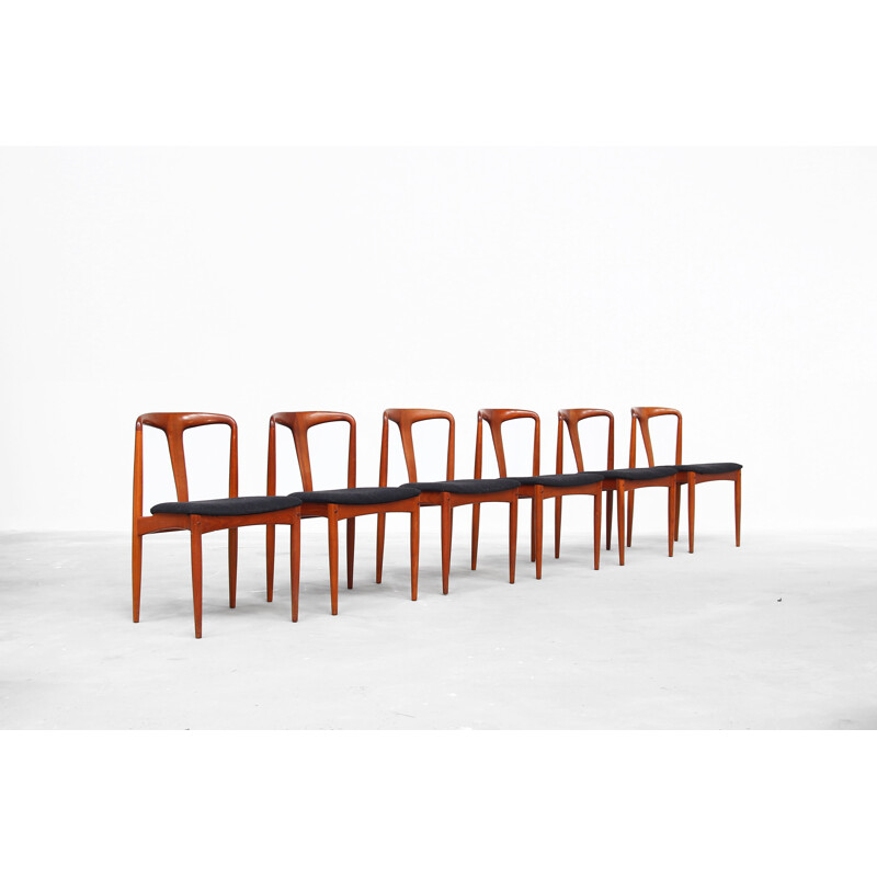  Set of 6 Vintage Danish Teak Dining Chairs by Johannes Andersen for Uldum Møbelfabrik, 1960s