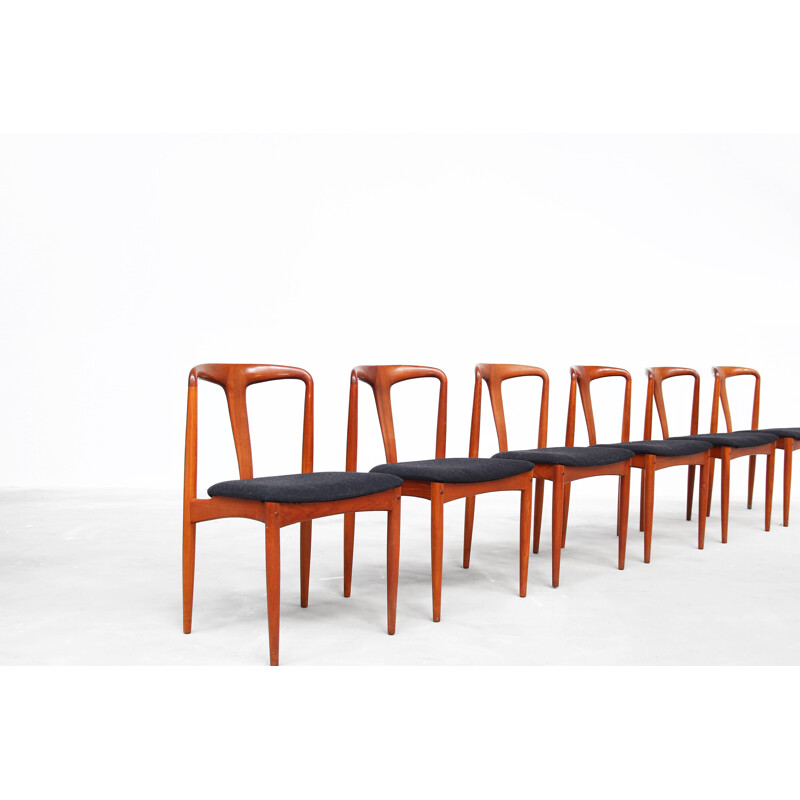  Set of 6 Vintage Danish Teak Dining Chairs by Johannes Andersen for Uldum Møbelfabrik, 1960s
