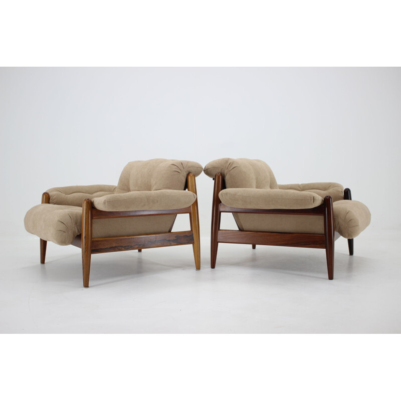 Set of 2 rosewood lounge chairs, 1960s 