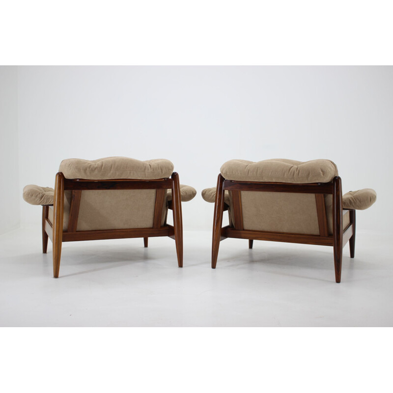 Set of 2 rosewood lounge chairs, 1960s 