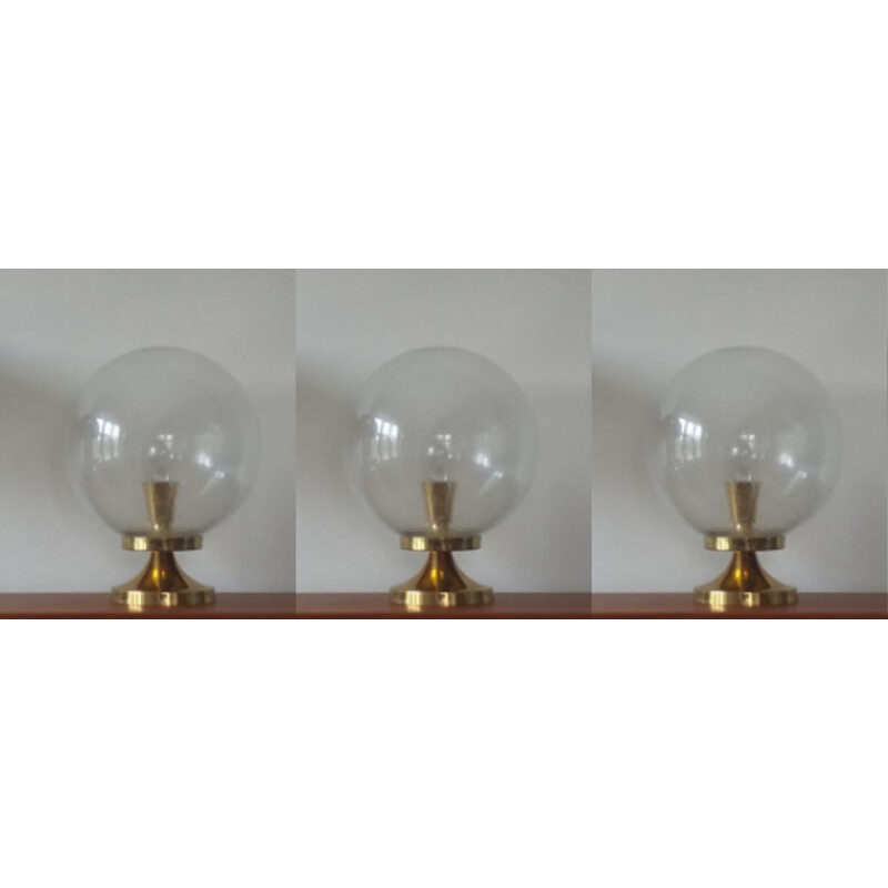 Set of 3 Ceiling or Wall Lamps Kamenicky Senov, 1970s