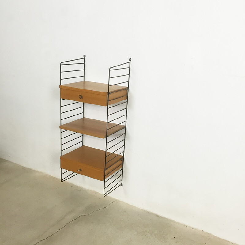 Scandinavian String modular wall unit, Nisse STRINNING - 1960s