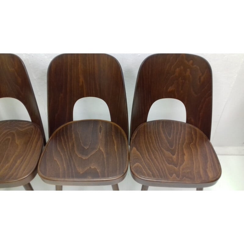 Set of 4 vintage wooden chairs by Oswald Haerdtl, 1950s