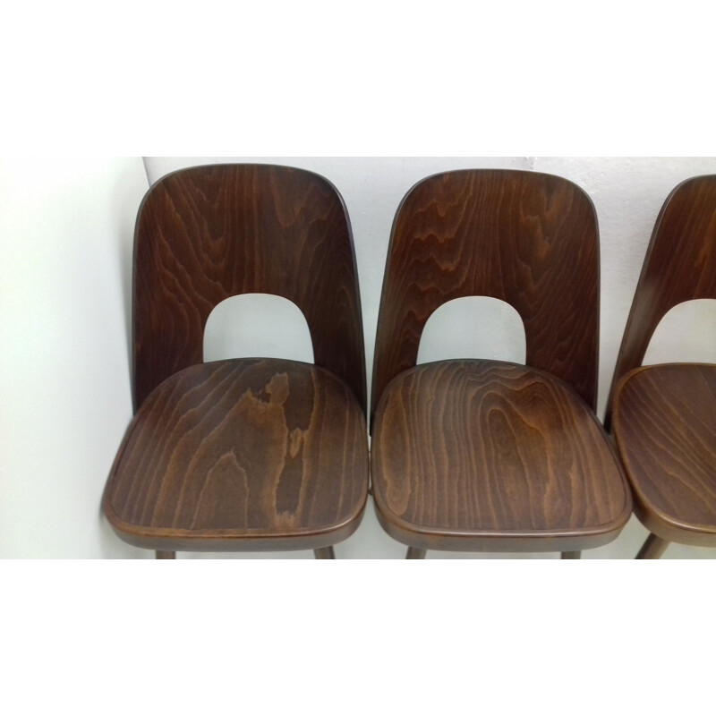 Set of 4 vintage wooden chairs by Oswald Haerdtl, 1950s