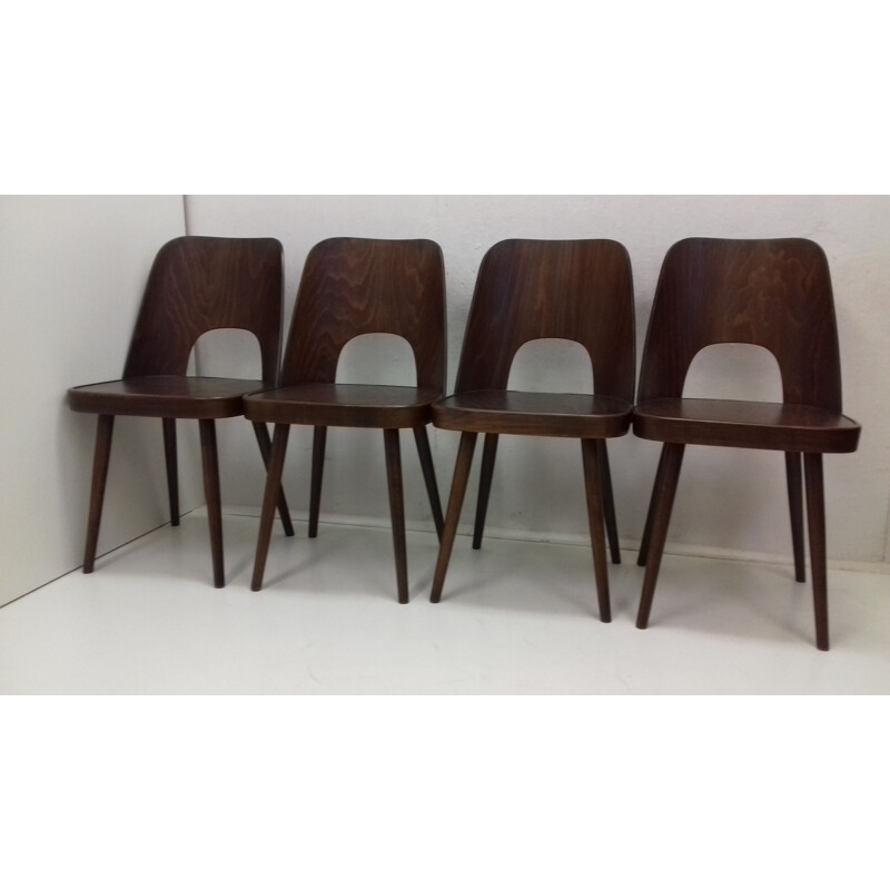 Set of 4 vintage wooden chairs by Oswald Haerdtl, 1950s