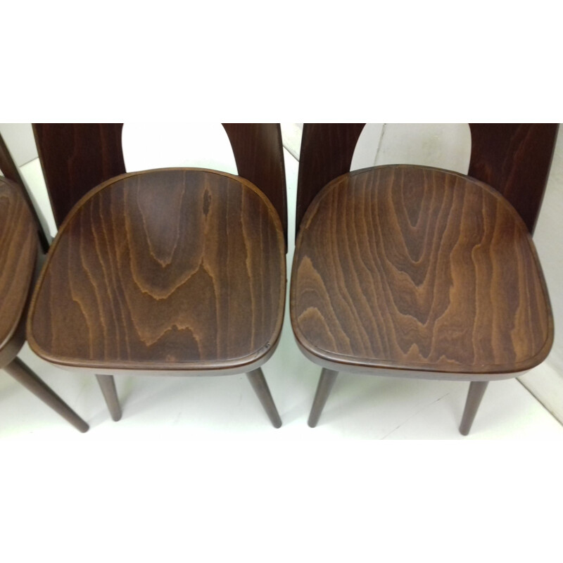 Set of 4 vintage wooden chairs by Oswald Haerdtl, 1950s