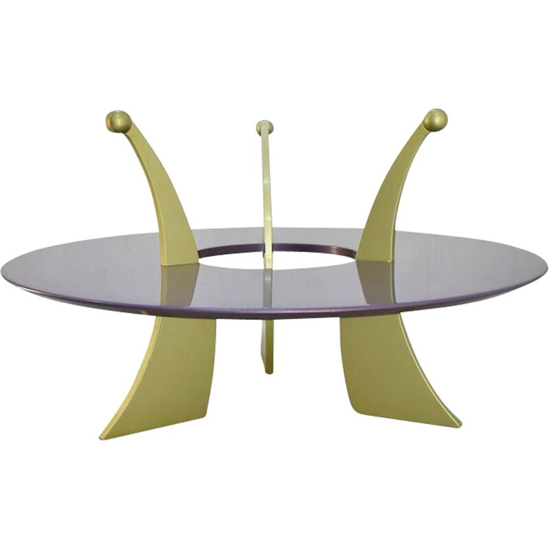 Table basse vintage "orchidée" par Massimo Morozzi pour Archizoom, Italie 1980