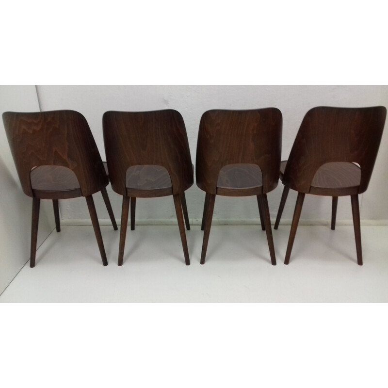 Set of 4 vintage wooden chairs by Oswald Haerdtl, 1950s