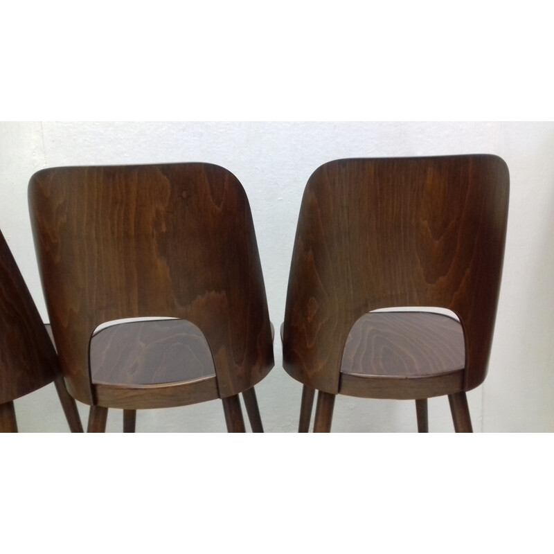 Conjunto de 4 cadeiras de madeira vintage de Oswald Haerdtl, 1950