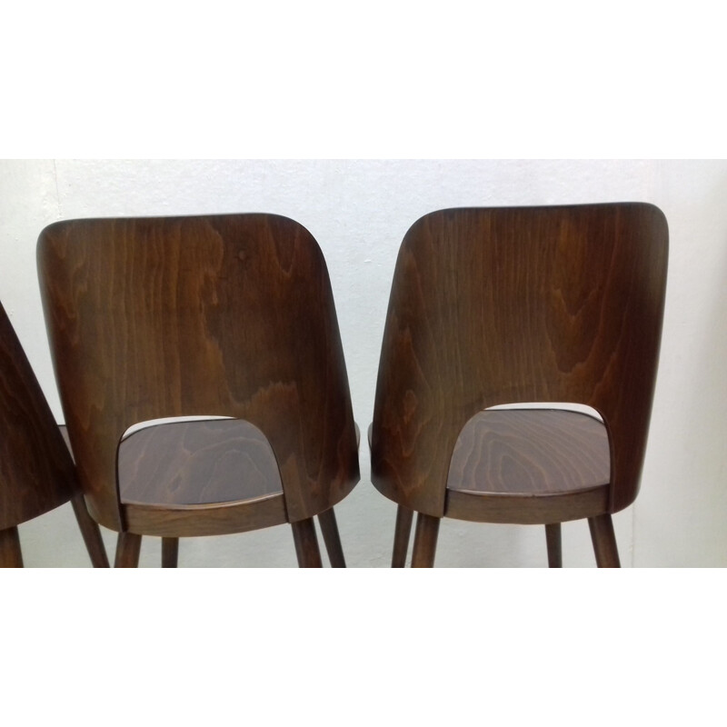 Set of 4 vintage wooden chairs by Oswald Haerdtl, 1950s