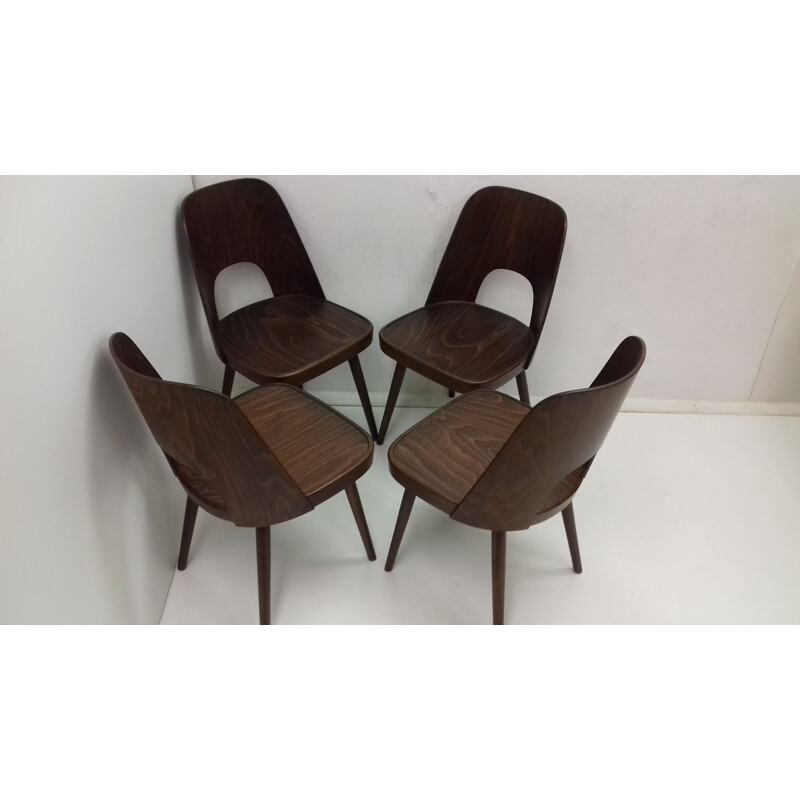 Set of 4 vintage wooden chairs by Oswald Haerdtl, 1950s