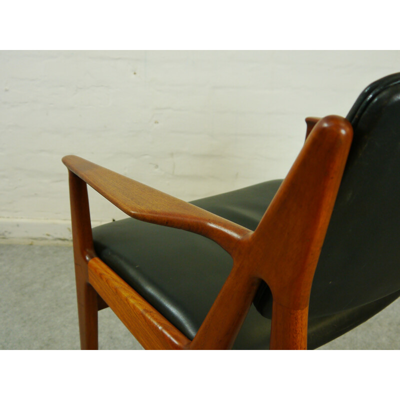 Vamo armchair in teak and leather, Arne VODDER - 1950s