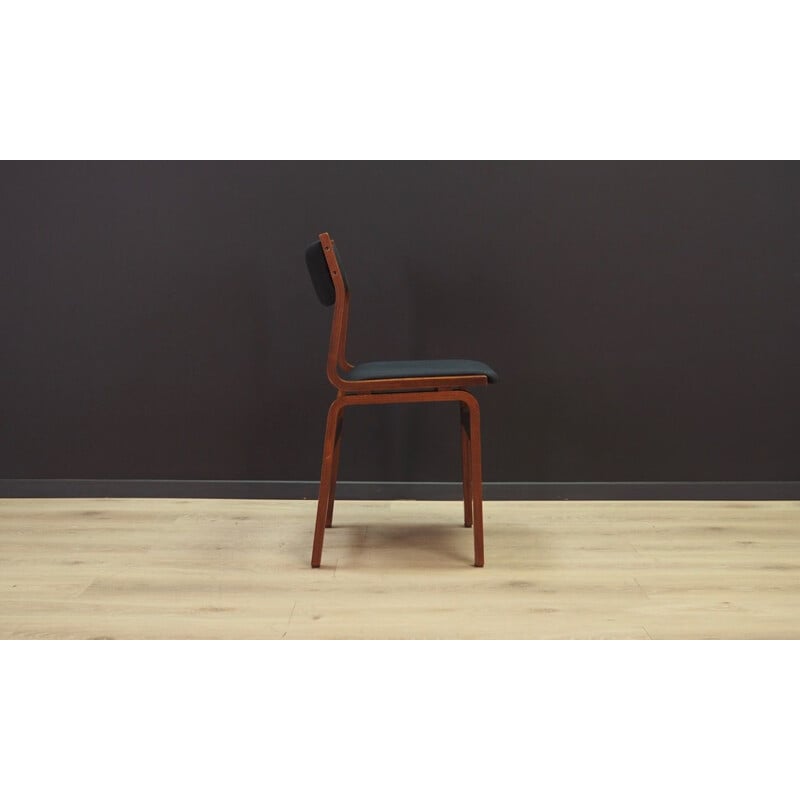 Ensemble de 6 chaises vintage en velours noir, Danemark, 1960-70