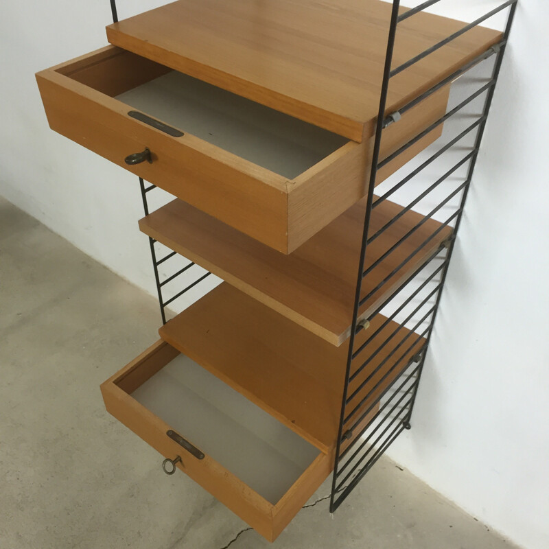 Scandinavian String modular wall unit, Nisse STRINNING - 1960s