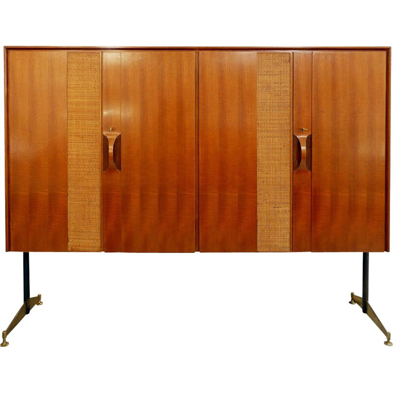 Vintage wooden highboard, Italy, 1960s