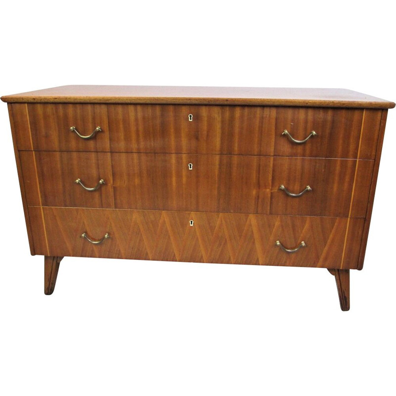 Vintage mahogamy chest of drawers, 1960s