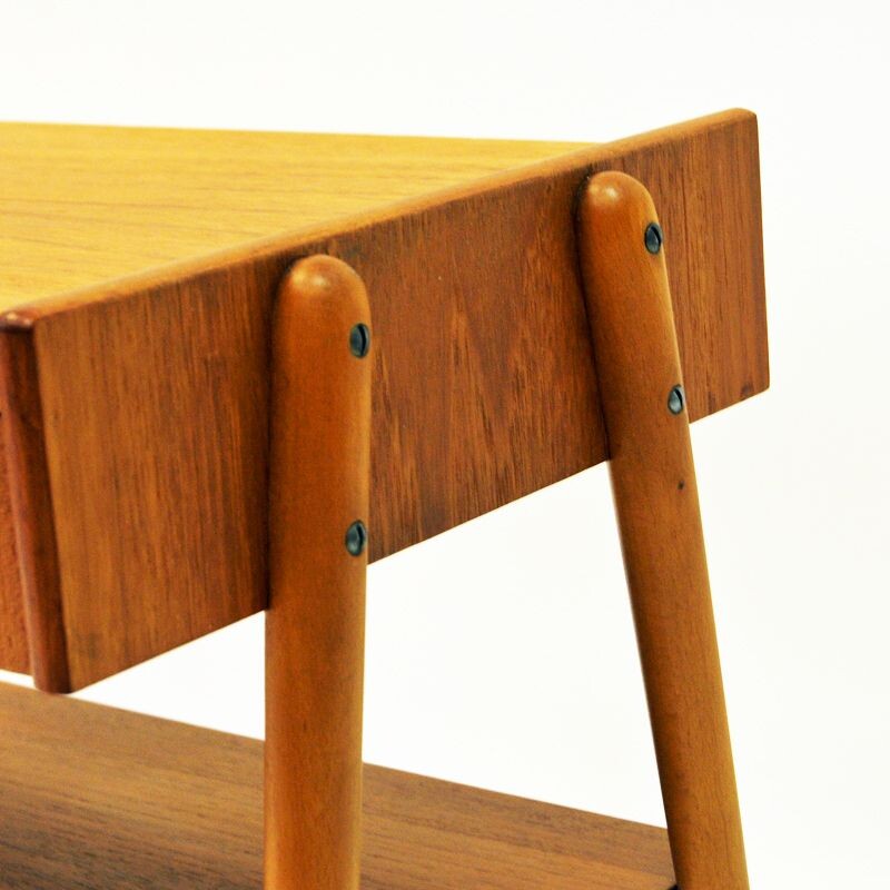 Set of 2 vintage teak bed side tables by AB Carlström & Co Möbelfabrik, Sweden 1950-60s