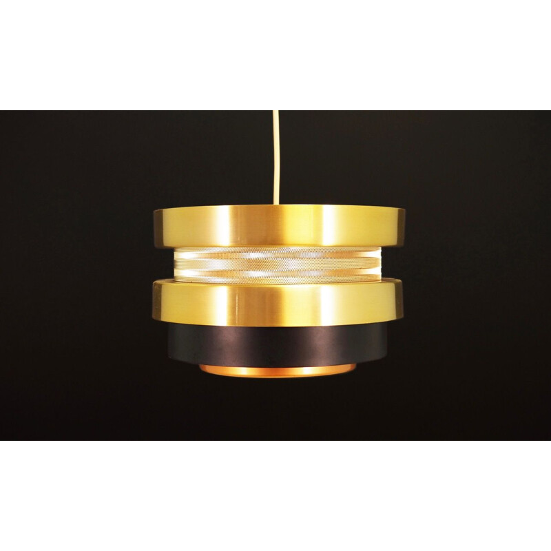 Vintage gold pendant light, Denmark, 1960-70s