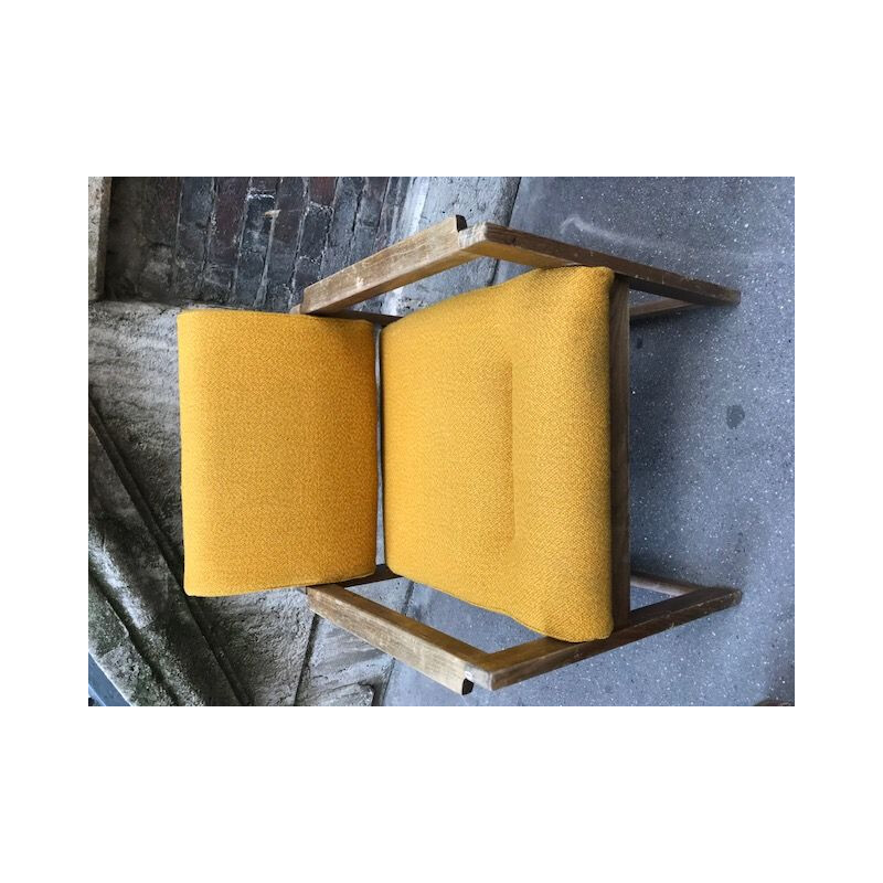 Ensemble de 4 fauteuils vintage en bois, 1970