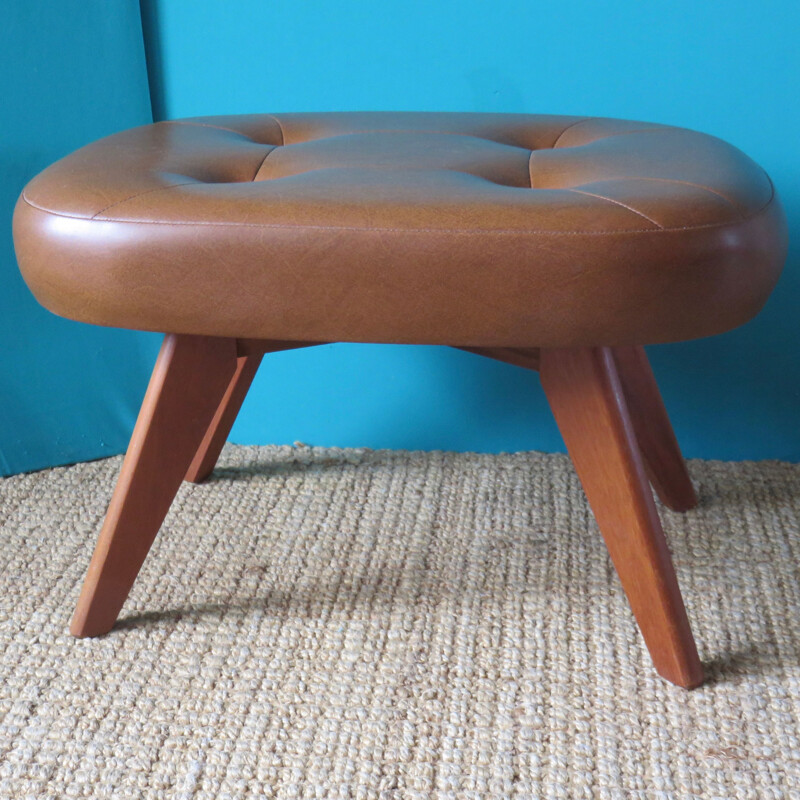 Vintage stool or footrest sets in skai, Denmark 1960