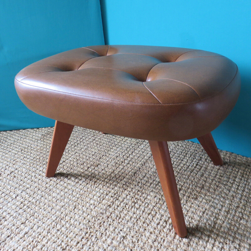 Vintage stool or footrest sets in skai, Denmark 1960