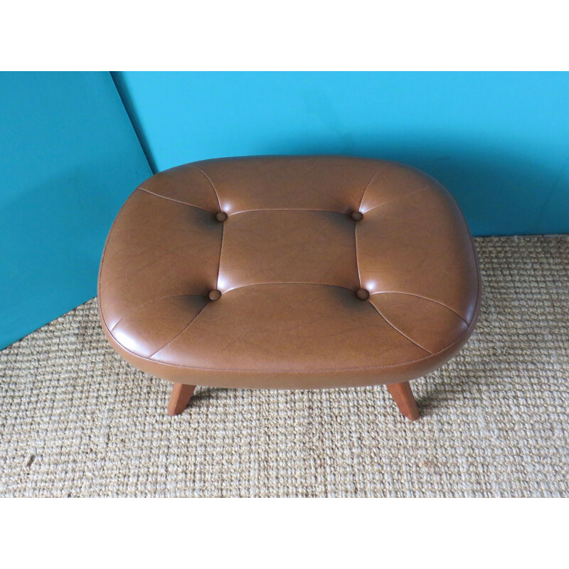 Vintage stool or footrest sets in skai, Denmark 1960