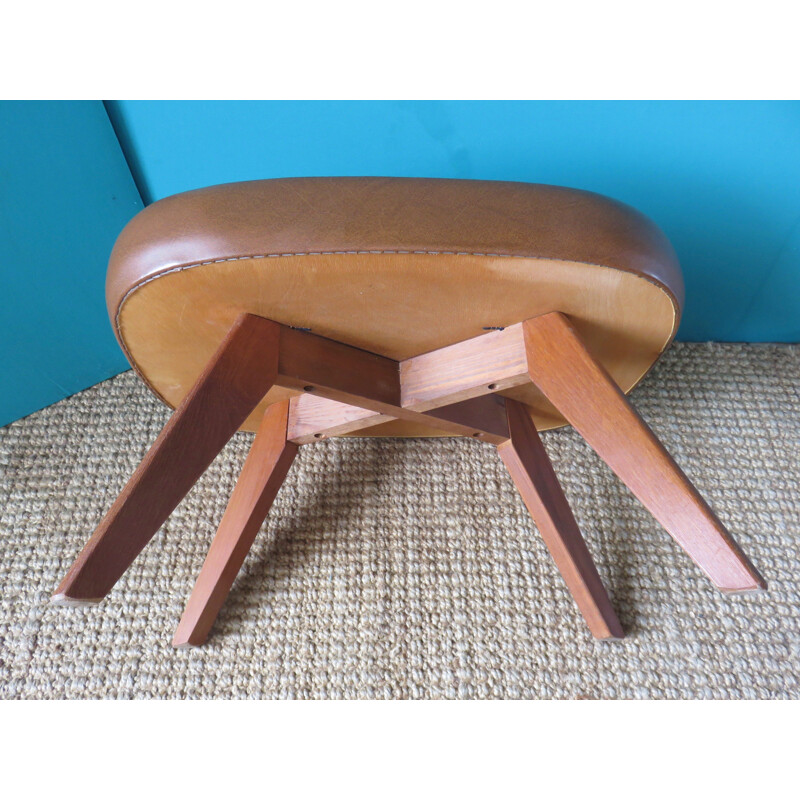 Vintage stool or footrest sets in skai, Denmark 1960