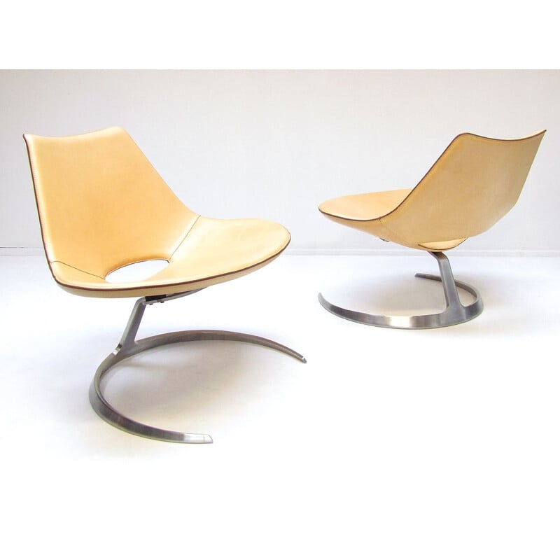 Paire de fauteuils vintage danois Scimitar par Preben Fabricius et Juergen Kastholm pour Bo-Ex