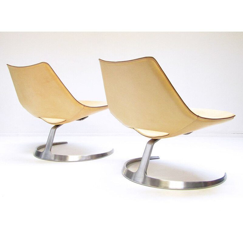 Pair of Danish Scimitar armchairs by Preben Fabricius & Jørgen Kastholm for Bo-Ex