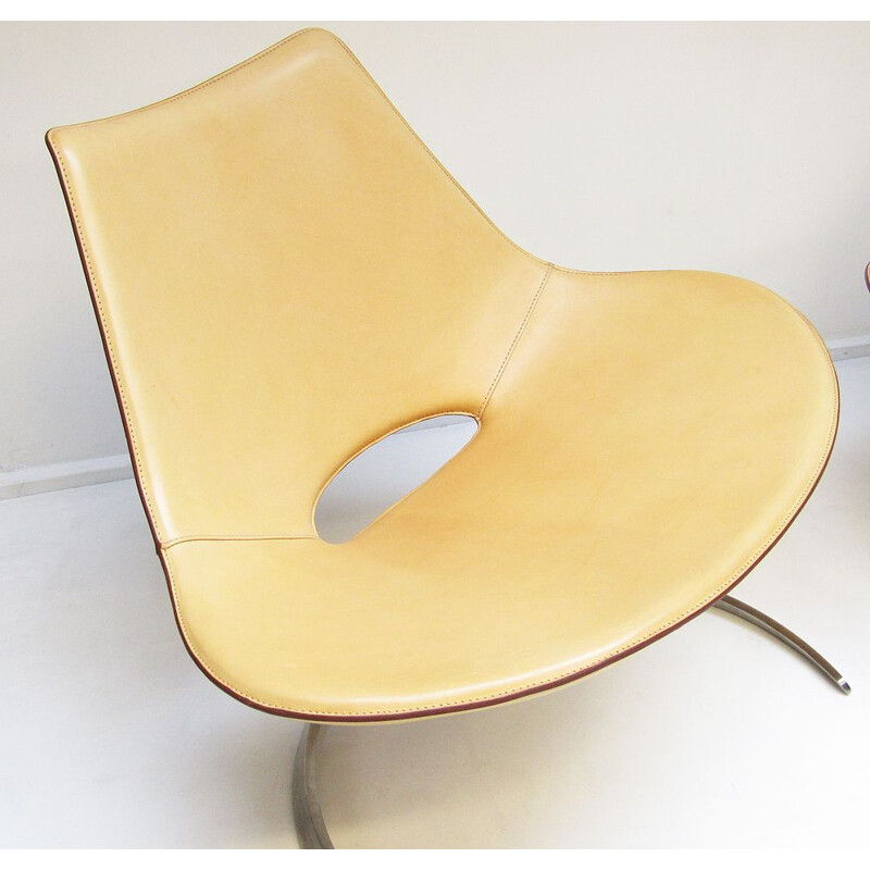 Pair of Danish Scimitar armchairs by Preben Fabricius & Jørgen Kastholm for Bo-Ex