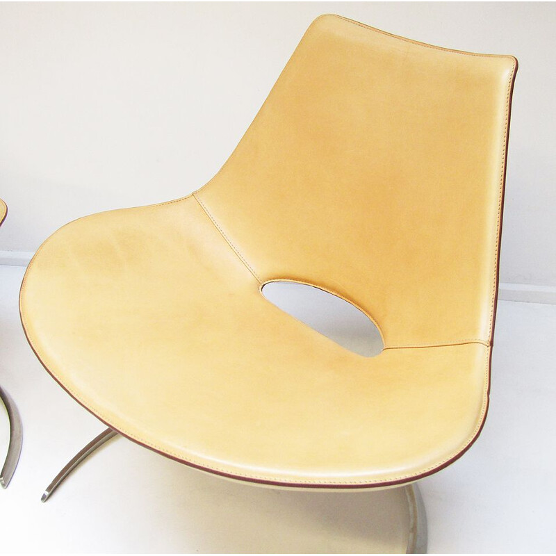 Pair of Danish Scimitar armchairs by Preben Fabricius & Jørgen Kastholm for Bo-Ex