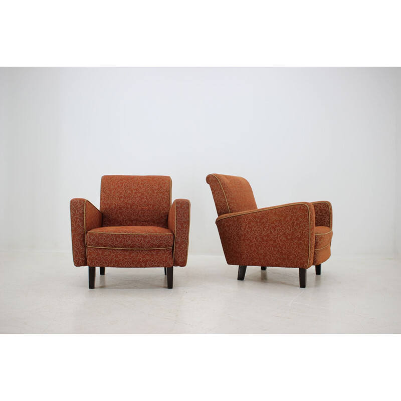 Vintage Pair of Armchairs designed by JIndřich Halabala, 1940