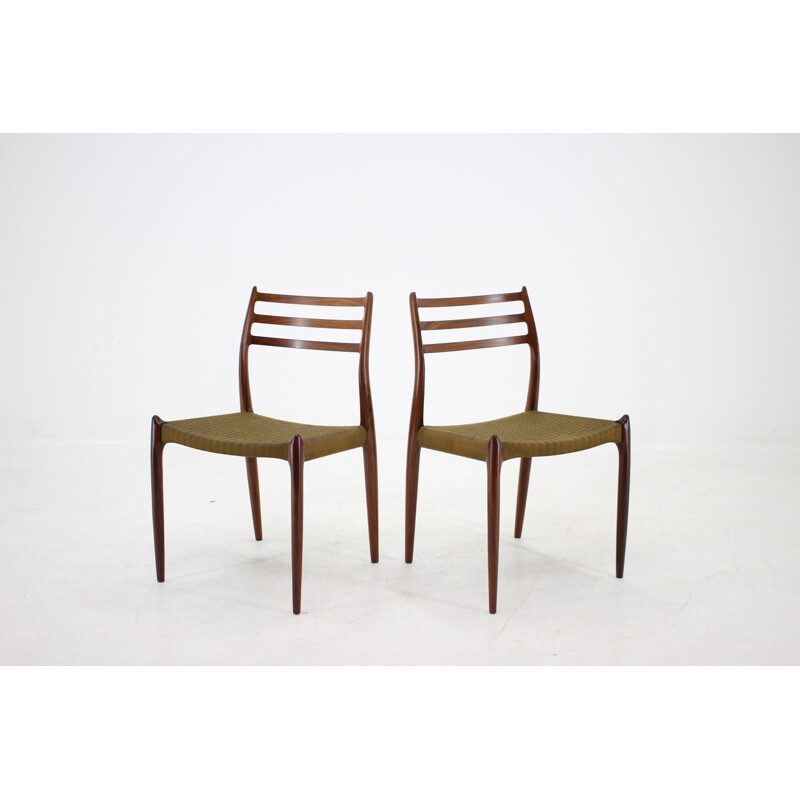 Suite vintage de 6 chaises à manger en palissandre par Niels Otto Moller pour Mobel, Modèle JL78 1970