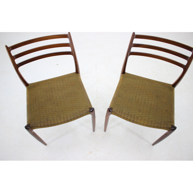 Suite vintage de 6 chaises à manger en palissandre par Niels Otto Moller pour Mobel, Modèle JL78 1970