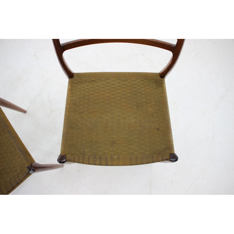 Suite vintage de 6 chaises à manger en palissandre par Niels Otto Moller pour Mobel, Modèle JL78 1970