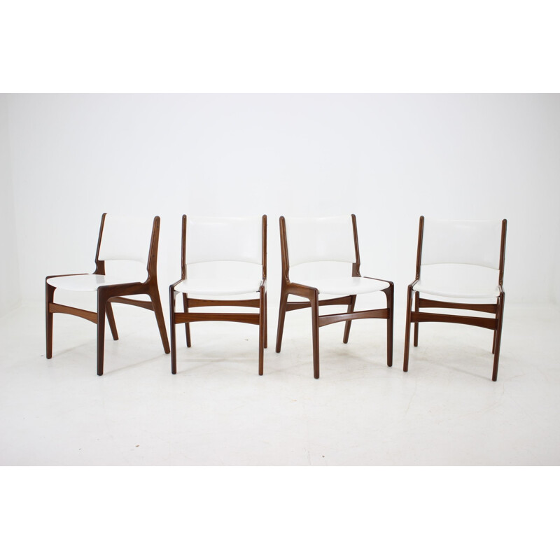 Vintage set of 4 teak Dining Chairs, Denmark 1960