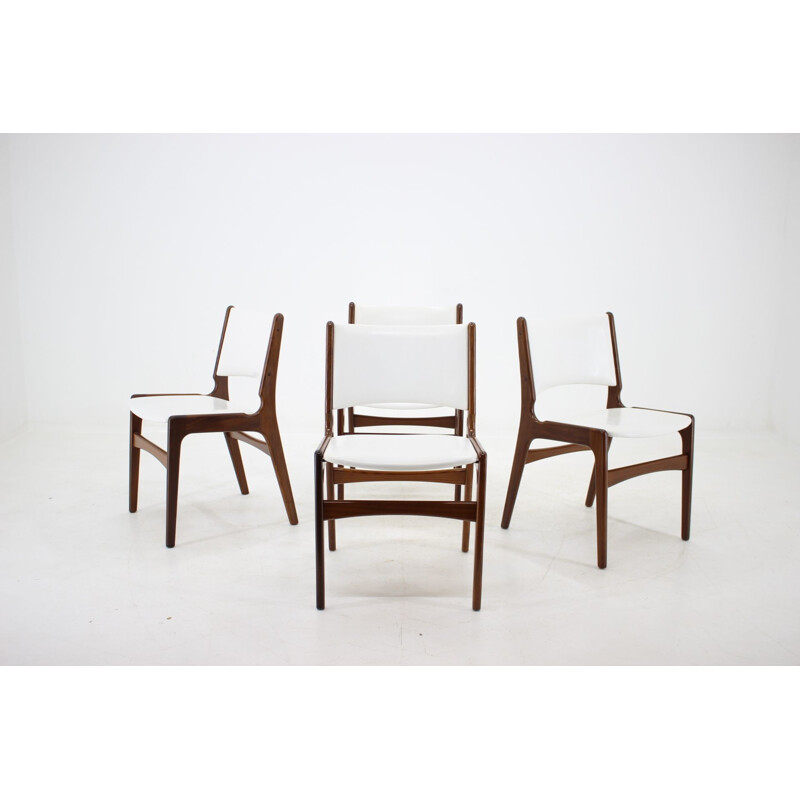 Suite vintage de 4 chaises en teck, Danemark 1960