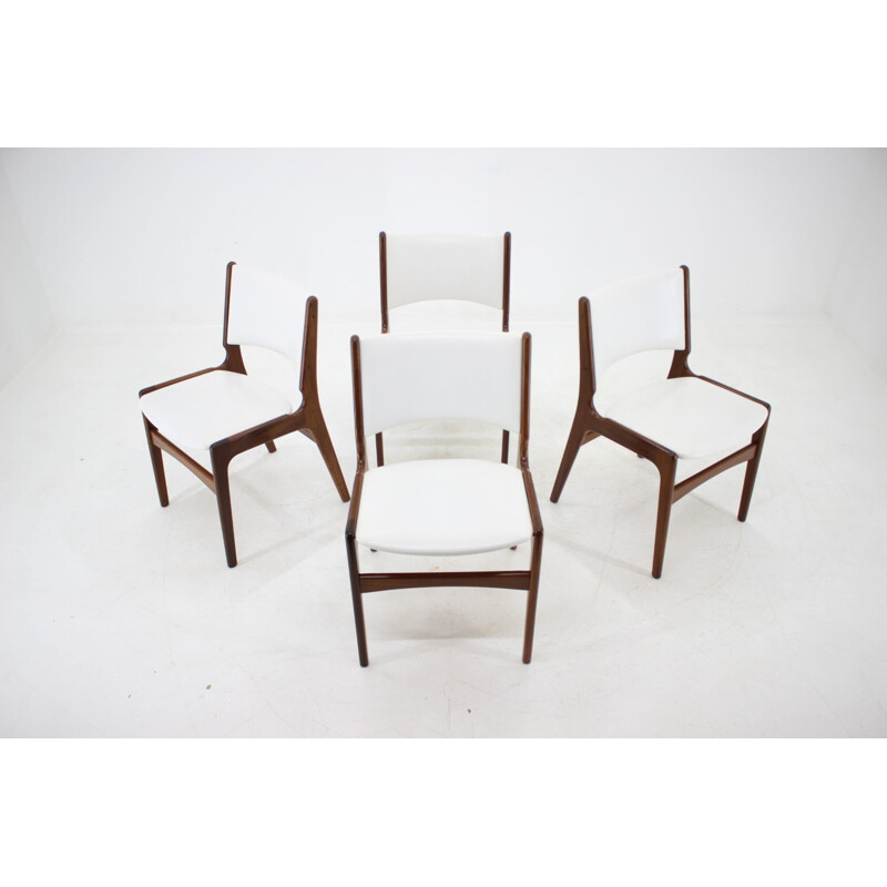 Vintage set of 4 teak Dining Chairs, Denmark 1960