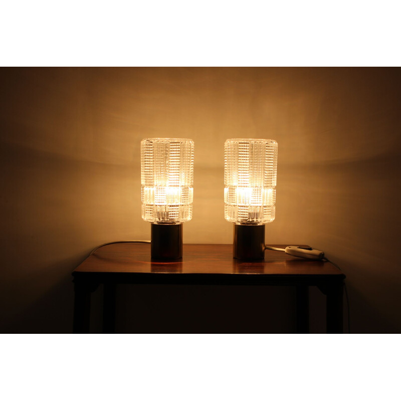 Vintage Pair of table lamps by Kamenický ŠenovPreciosa 1970