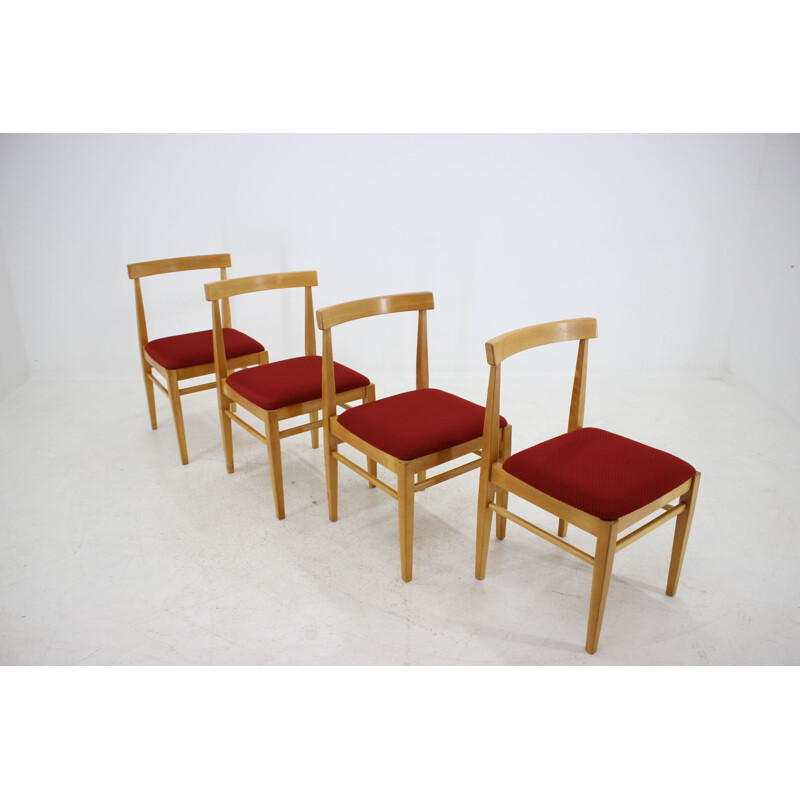 Conjunto vintage de 4 sillas de comedor de Thon, 1970