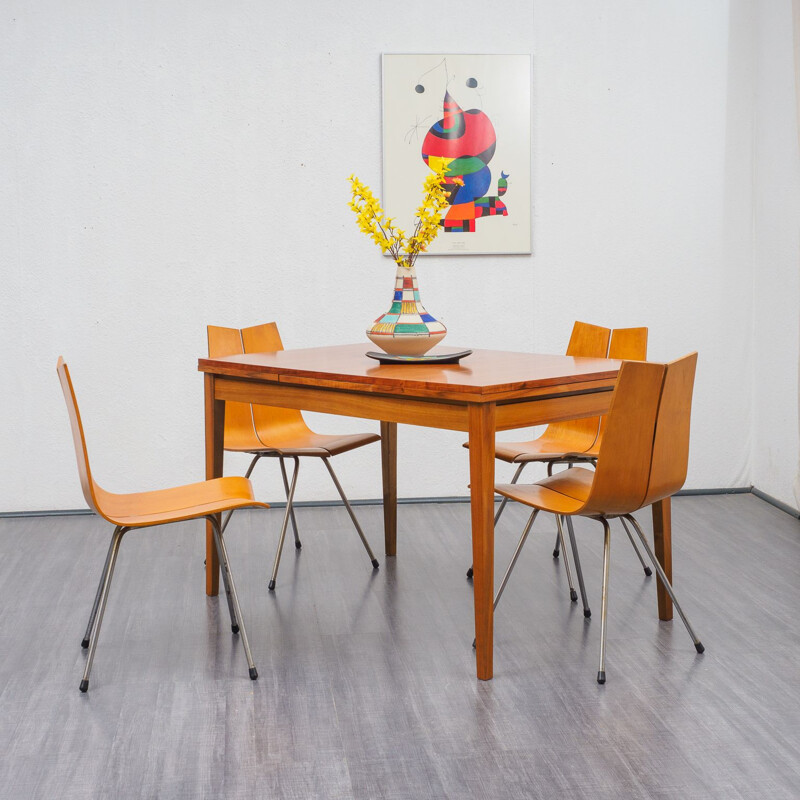 Vintage extendable walnut dining table, 1960s