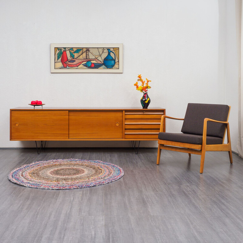 Vintage solid cherrywood armchair, 1950