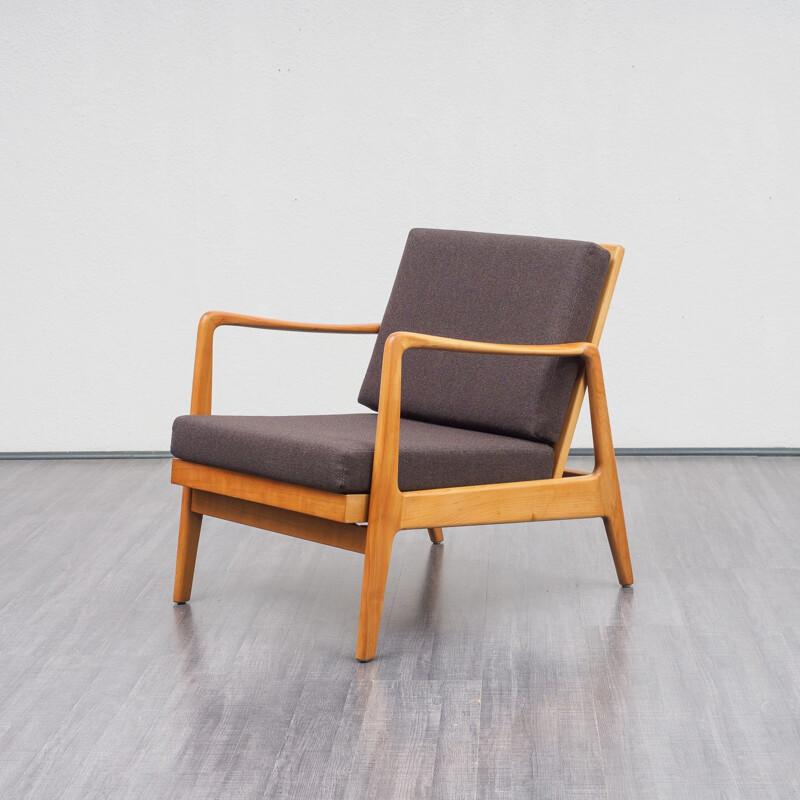 Vintage solid cherrywood armchair, 1950