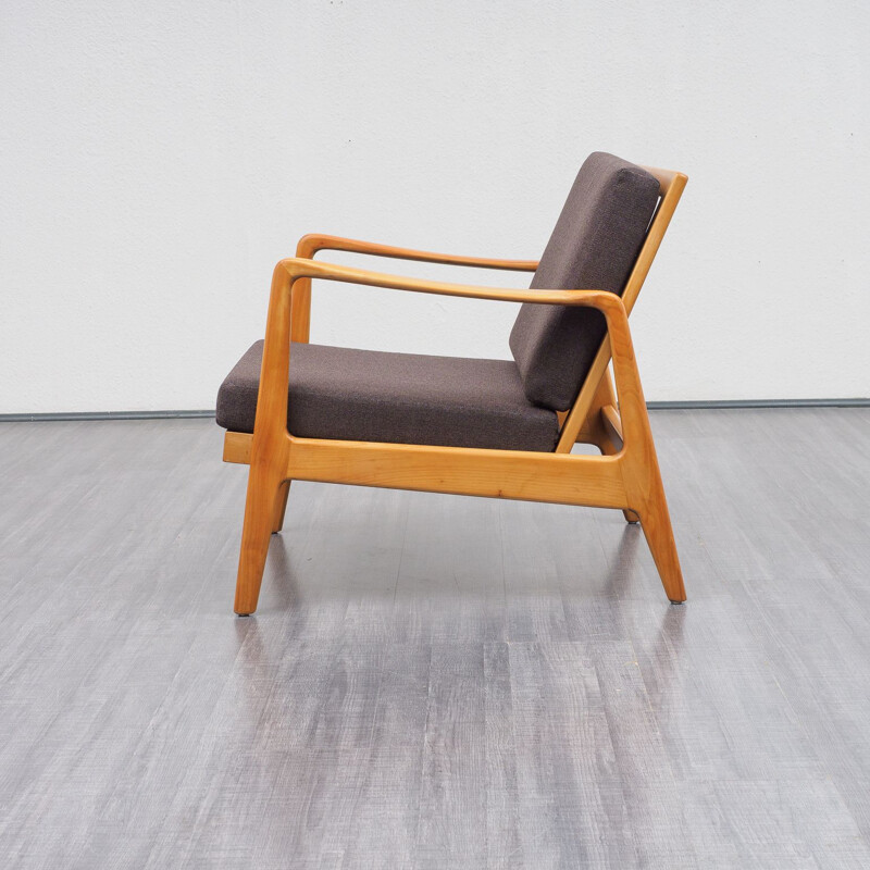 Vintage solid cherrywood armchair, 1950