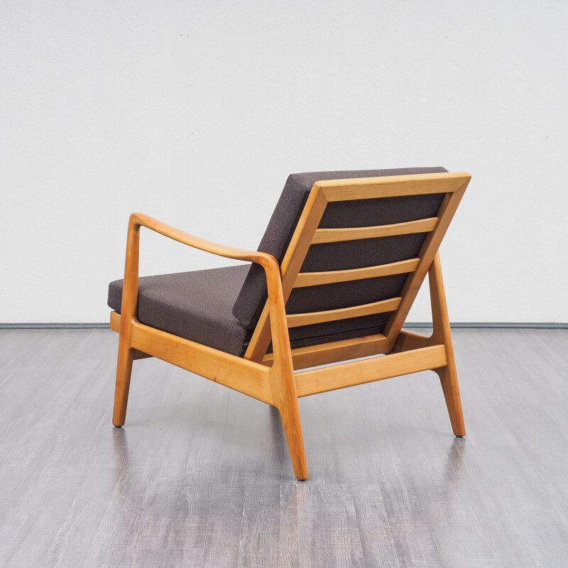 Vintage solid cherrywood armchair, 1950