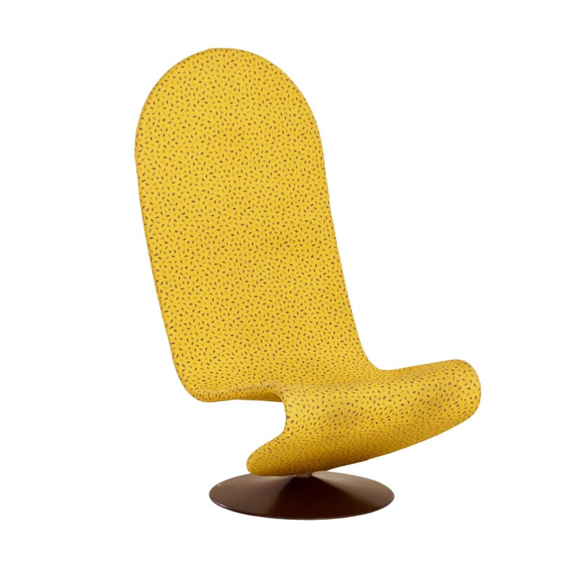 Chaise Vintage Yellow 123 de Verner Panton pour Fritz Hansen, 1970