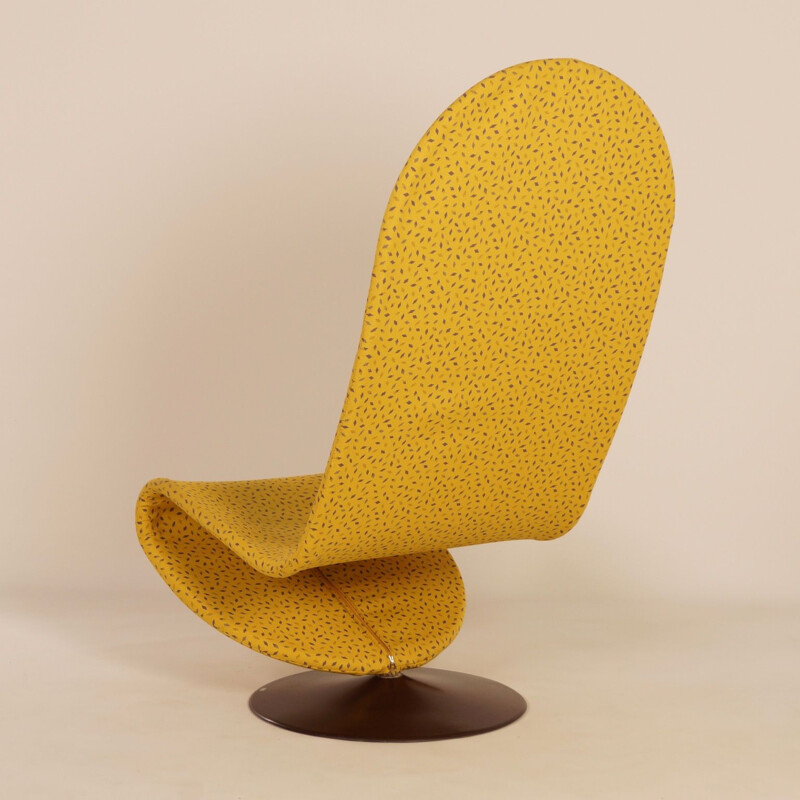 Sedia vintage Yellow 123 di Verner Panton per Fritz Hansen, 1970