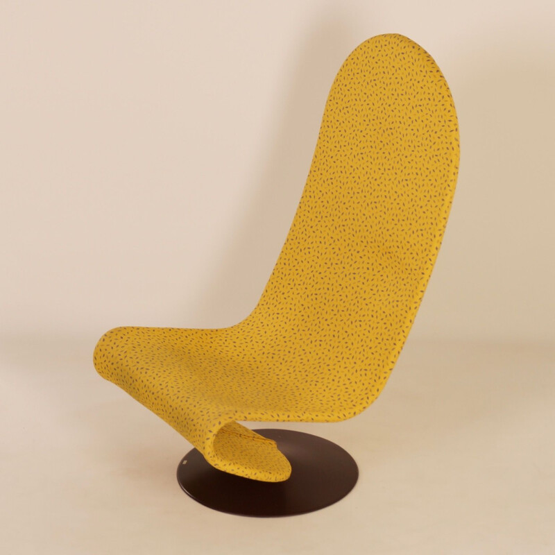 Silla Vintage Yellow 123 de Verner Panton para Fritz Hansen, 1970