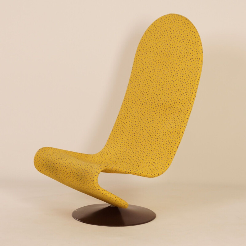 Vintage Yellow 123 Chair by Verner Panton for Fritz Hansen, 1970s